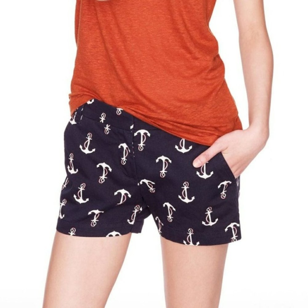 J.Crew Candy Anchor Chino Shorts | Navy/White/Pink